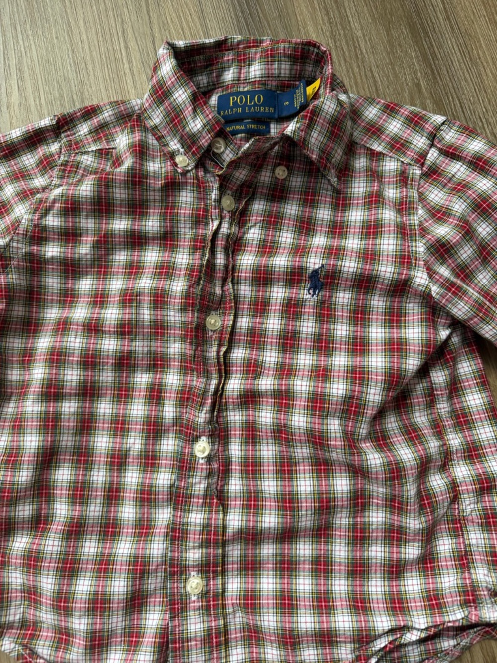 Polo by Ralph Lauren Boys Red & Green Plaid Button-Down Shirt 3 3T